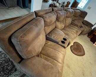 Comfy couch with electric reclining leg rests $200