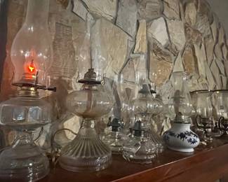 Vintage oil lamp collection