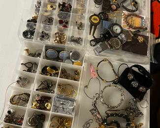 Costume, sterling and gold jewelry