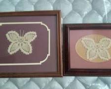 Very cute, nice framed crocheted butterflies.