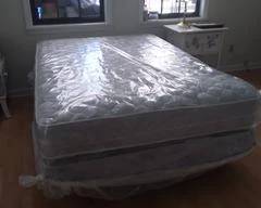 Sealy Posturepedic Firm Full-Size Mattress/Box Spring and frame, Guest room bed, new condition.