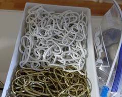 24-inch Decorative White and Gold colored chains to hang plants or other items, entire container.