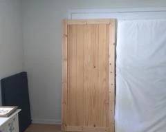 Handmade Farm door knotted pine, ready for the hardware to be place. The hardware is not included with this door.