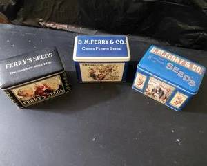 D.M. Ferry & Co. Vintage Seed Tins (3), very nice condition.