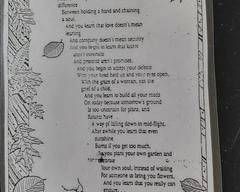 Laminated copy of "Comes the Dawn", a Poem given to Kara di Giovanna, it has a wonderful meaning for a woman in destress over life and its many challenges.