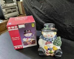 Pearlized Snowman Candy Jar, very cute.