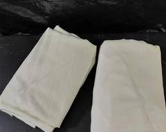 2 Round Cream Colored Tablecloth, Fits the Round Table in Lot#3.