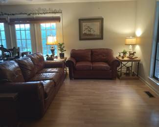 Leather Sofa full size rust color with rustic look, great condition. Full Size Sofa only. Lot#2 Matches love seat.