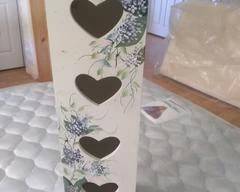 Tissue or Hand Towel Holder white painted with morning glory flowers, very cute, matches lot#17 & 18