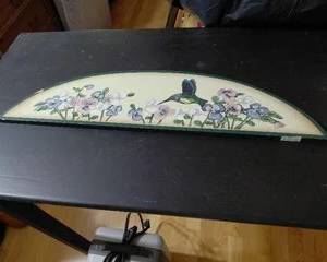 Plaque 2-Sided Light Colored-Hummingbird with Flowers & Dark Colored-Fruit & Nuts.