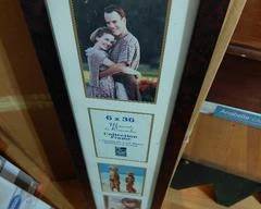 Dark Cherry Wood Picture Frame 6x36, 5 slots 5x7 pictures.