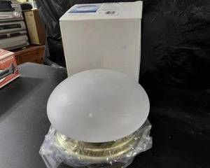 Overhead Lamp with Decorative Shade, gold base New in box.