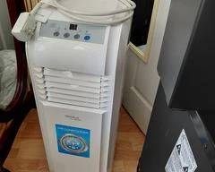 Soleus Air 8,000 BTU Portable Air Conditioner, with 38-point dehumidifier and 3-speed fan, works great, all hoses, window attachments, etc., only used in one season. Clean and ready to use.