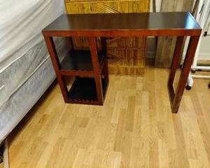 Desk with shelves 2-toned Maple & Black color 42"L x 16"W x 29"H