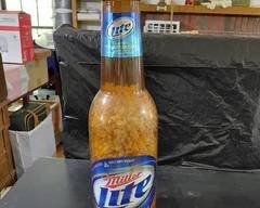 Large Lite Beer Bottle Filled w/Popcorn, made of plastic.