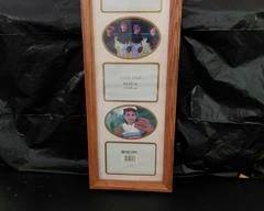 Picture Frame, Solid Oak Wall Album Matted Picture Frame, 5-Picture, 6x18.