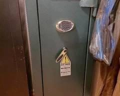 Sentry Safe with digital keypad and key Green, Owner believes it is a Model 1459, Fire Resistant, good condition. 21"W x 17"D x 59"H