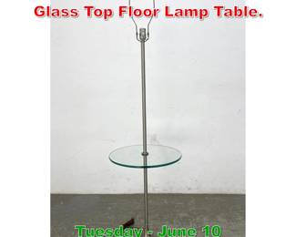 Lot 827 70s Mid Century Laurel Glass Top Floor Lamp Table. 