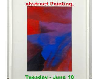 Lot 821 Artist Signed Oil on paper abstract Painting.