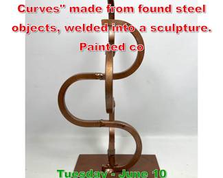 Lot 622 JOE SELTZER Interlocking Curves made from found steel objects, welded into a sculpture. Painted co