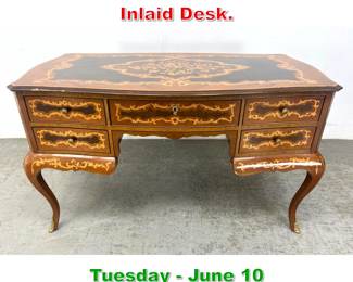 Lot 680 Mobili D Arte Italy Inlaid Desk. 