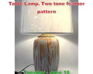 Lot 598 Modernist Studio Pottery Table Lamp. Two tone feather pattern