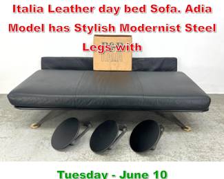 Lot 542 Paolo Piva for B and B Italia Leather day bed Sofa. Adia Model has Stylish Modernist Steel Legs with