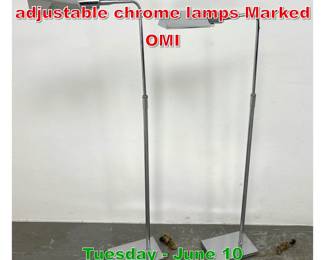 Lot 890 Pair Koch and Lowy adjustable chrome lamps Marked OMI