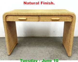 Lot 931 Wicker Rattan Vanity Desk. Natural Finish.