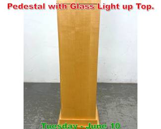 Lot 743 Tall Studio Made Wood Pedestal with Glass Light up Top.