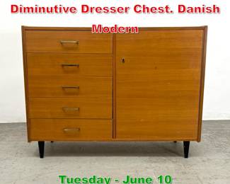 Lot 942 Mid Century Modern Diminutive Dresser Chest. Danish Modern