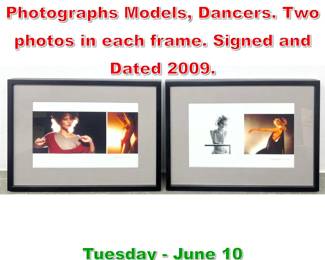 Lot 730 SAM HASKINS Photographs Models, Dancers. Two photos in each frame. Signed and Dated 2009.