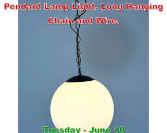 Lot 628 Ball Shade Hanging Pendant Lamp Light. Long Hanging Chain and Wire.