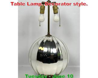 Lot 433 Mid Century Mercury Glass Table Lamp. Decorator style.