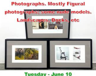 Lot 732 Framed SAM HASKINS Photographs. Mostly Figural photographs some nude models. Landscapes, Docks, etc