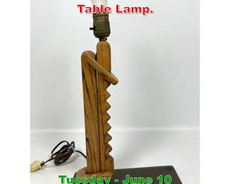 Lot 674 Wood and Acrylic Ratchet Table Lamp.
