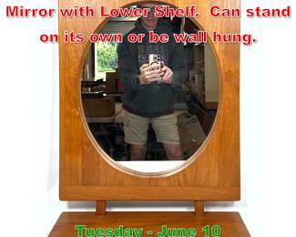 Lot 380 Pedersen and Hansen Teak Mirror with Lower Shelf. Can stand on its own or be wall hung.