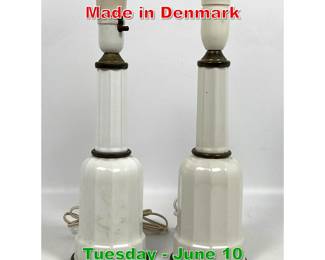 Lot 664 Pair Heiberg pottery lamps. Made in Denmark