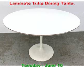 Lot 549 Eero Saarinen style White Laminate Tulip Dining Table.