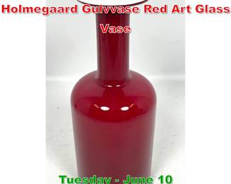 Lot 516 Otto Brauer Kastrup Holmegaard Gulvvase Red Art Glass Vase