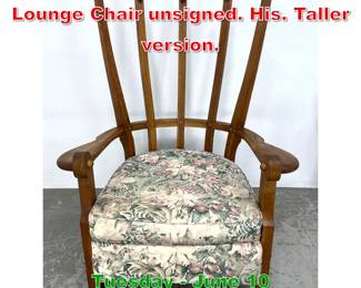 Lot 657 Guillerme et Chambron Oak Lounge Chair unsigned. His. Taller version.