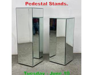 Lot 876 Pair Mirror Panel Pedestal Stands.