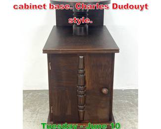 Lot 646 2 tier side table with cabinet base. Charles Dudouyt style.