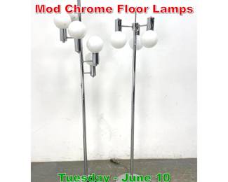 Lot 476 2 Piece 70s Mid Century Mod Chrome Floor Lamps