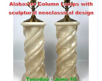 Lot 882 Pair Clayton and Co. Alabaster Column Lamps with sculptural neoclassical design