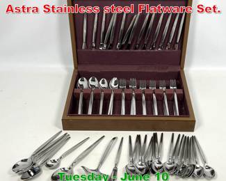 Lot 944 80 pc Mid Century Modern Astra Stainless steel Flatware Set.