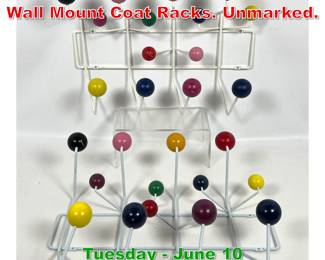 Lot 579 2 Eames Hang it All Atomic Wall Mount Coat Racks. Unmarked.