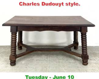 Lot 647 French coffee table. Charles Dudouyt style.