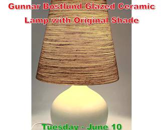 Lot 676 Danish Modern Lotte and Gunnar Bostlund Glazed Ceramic Lamp with Original Shade