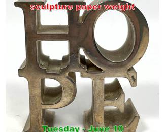 Lot 381 After Robert Indiana HOPE sculpture paper weight